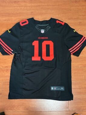 NFL Black Jersey with Red NFL Players Patch